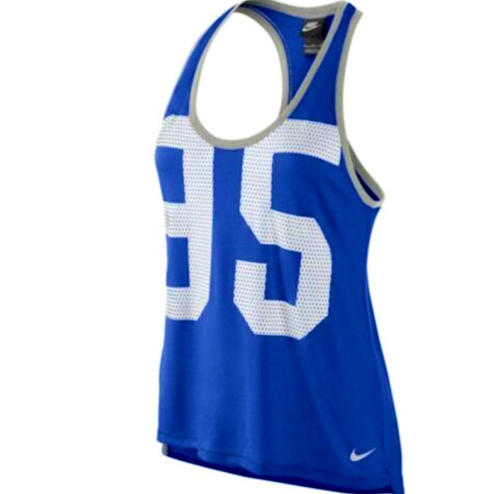 Nike 95 Athletic Blue/White Racerback Mesh Tank Top XS